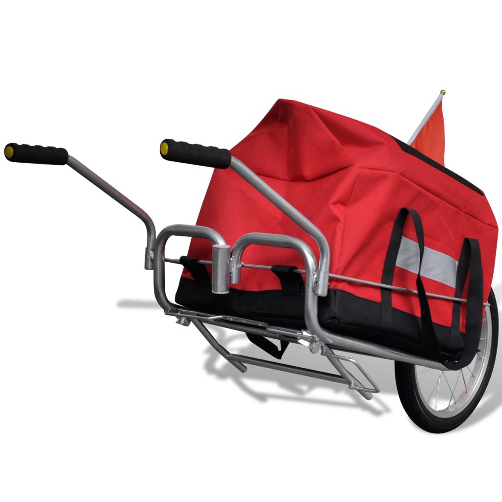 Remorque pour vélo mono roue avec sac rouge 0202010