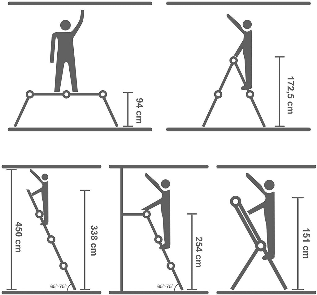 Échelle en alu pliable et multifonctionnelle avec 2 montants résistante à 150kg 12_0000473 - Helloshop26