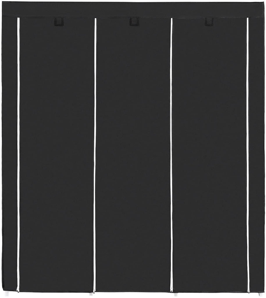 Armoire de rangement penderie toile 175 cm noir 12_0000190 - Helloshop26