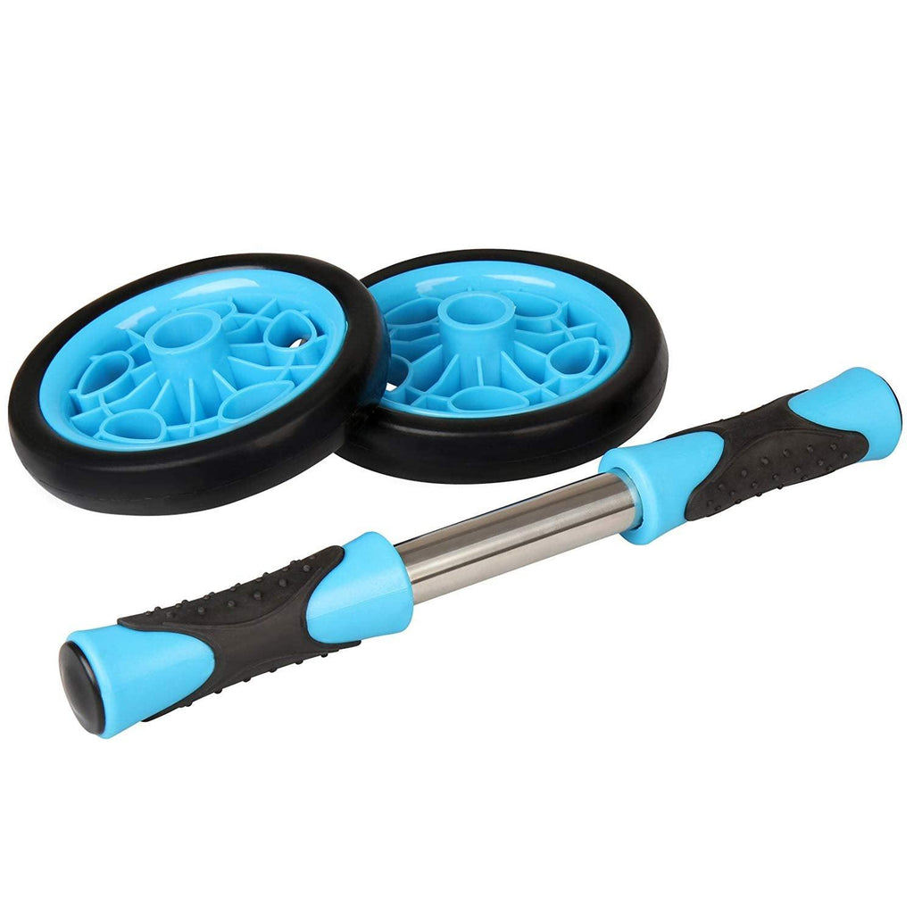 Appareil abdominaux AB roller roue abdominale avec tapis bleu 100kg 0701165 - Helloshop26