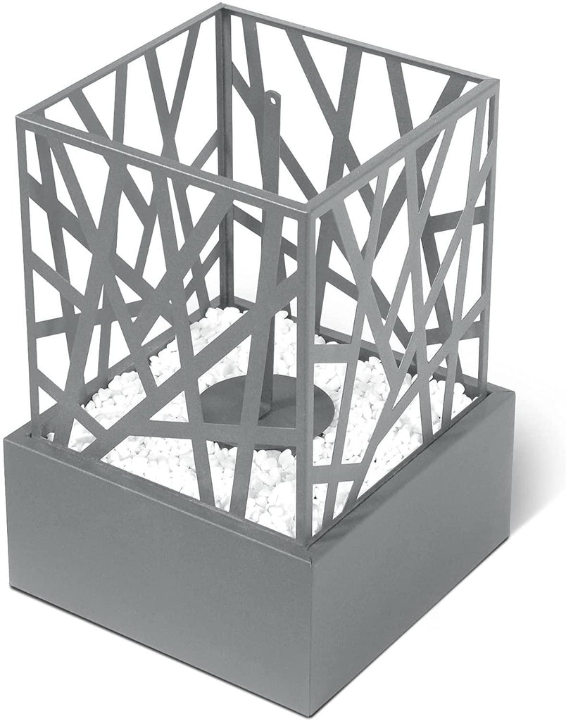 Cheminée éthanol de table portable 30 cm avec pierres décoratives pour intérieur extérieur cheminée à poser au sol poêle bioéthanol mobile en acier inoxydable 01_0000493 - Helloshop26
