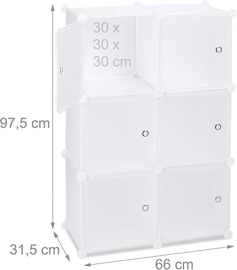 Armoire étagère de rangement meuble avec 6 portes blanc 13_0002585_2 - Helloshop26