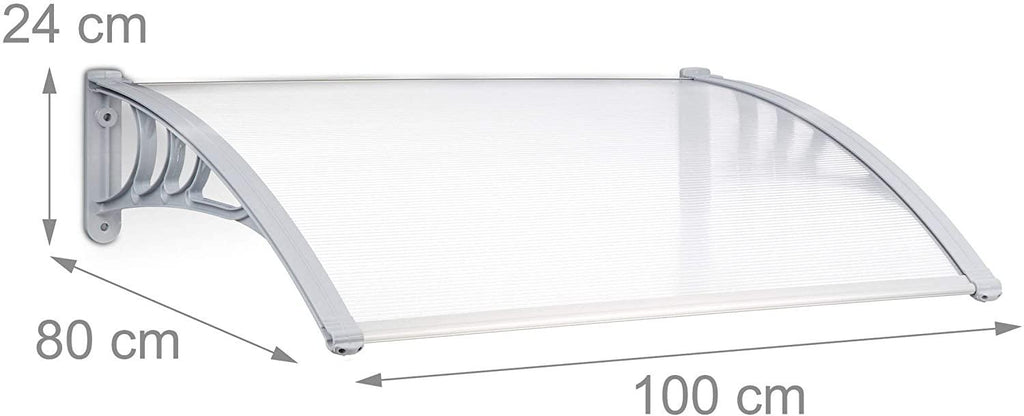 Auvent marquise de toit en plastique transparent 100 x 80 cm 13_0000308_2 - Helloshop26