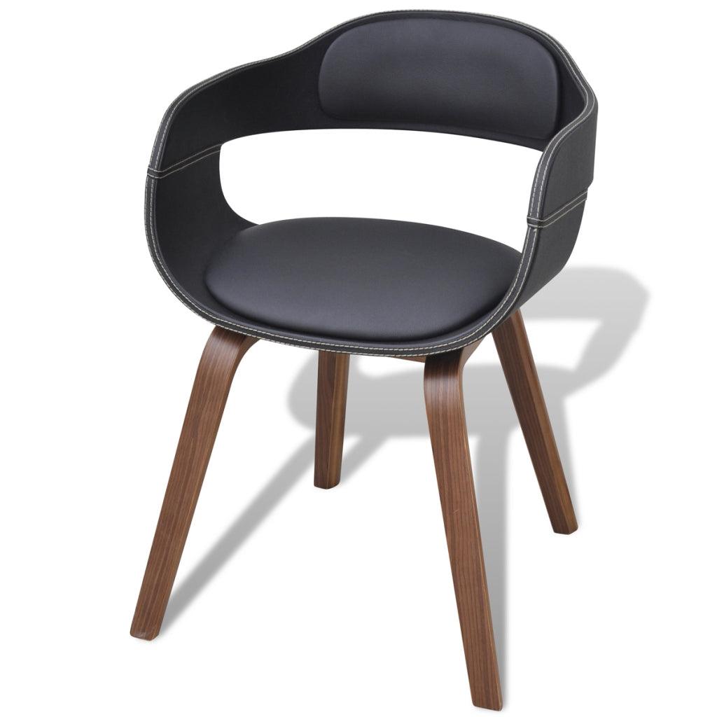 2 chaises salon salle à manger  en bois cintré avec revêtement en cuir artificiel moderne 1902047 - Helloshop26