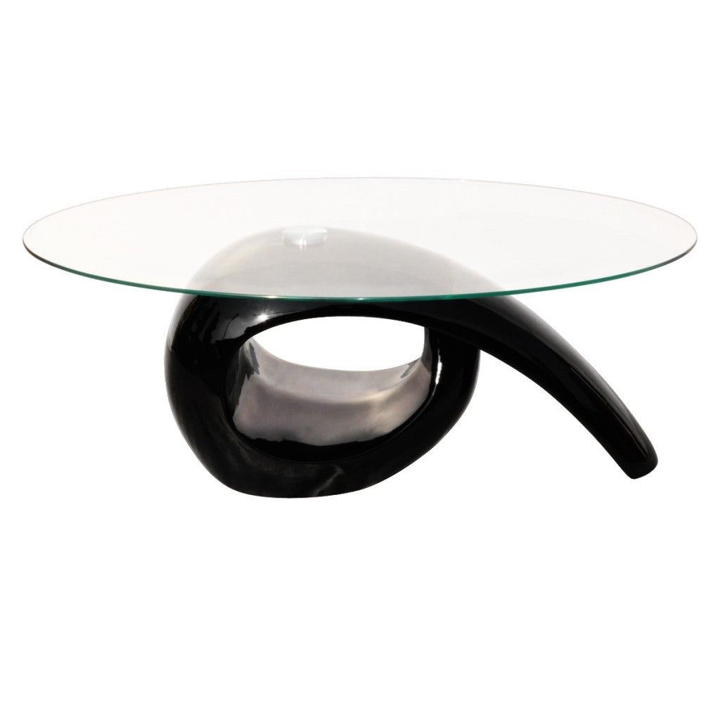 Table basse design noir verre  0902017