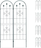 Treillis clôture plante grimpante arche jardin fer set de 2 vert  13_0002896_4