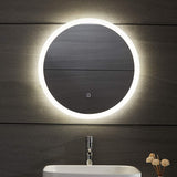 Miroir de salle de bain led tactile mural 3 en 1 éclairage blanc froid chaud neutre anti buée miroir lumineux cosmétique de maquillage rond diamètre 60 cm 01_0000280