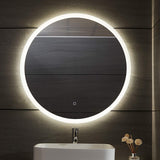 Miroir de salle de bain led tactile mural 3 en 1 éclairage blanc froid chaud neutre anti buée miroir lumineux cosmétique de maquillage rond diamètre 80 cm 01_0000282