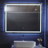 Miroir de salle de bain led tactile mural 3 en 1 éclairage blanc froid chaud neutre anti buée miroir lumineux cosmétique de maquillage 100 x 80 cm 01_0000266