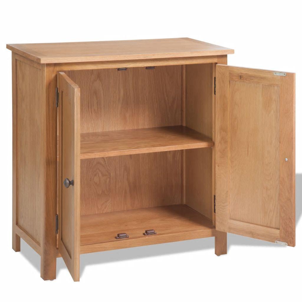 Buffet bahut armoire console meuble de rangement 75 cm bois de chêne massif 4402272 - Helloshop26