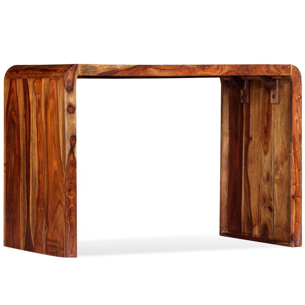 Bureau table meuble travail informatique bois massif de sesham marron 0502125 - Helloshop26