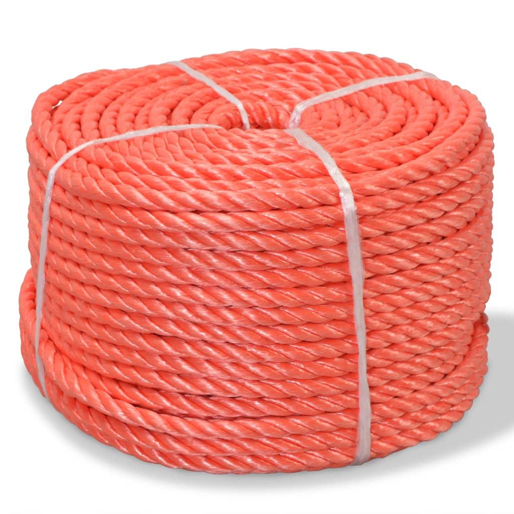 Corde torsadée polypropylène 6 mm 200 m orange cable de construction 02_0003410 - Helloshop26