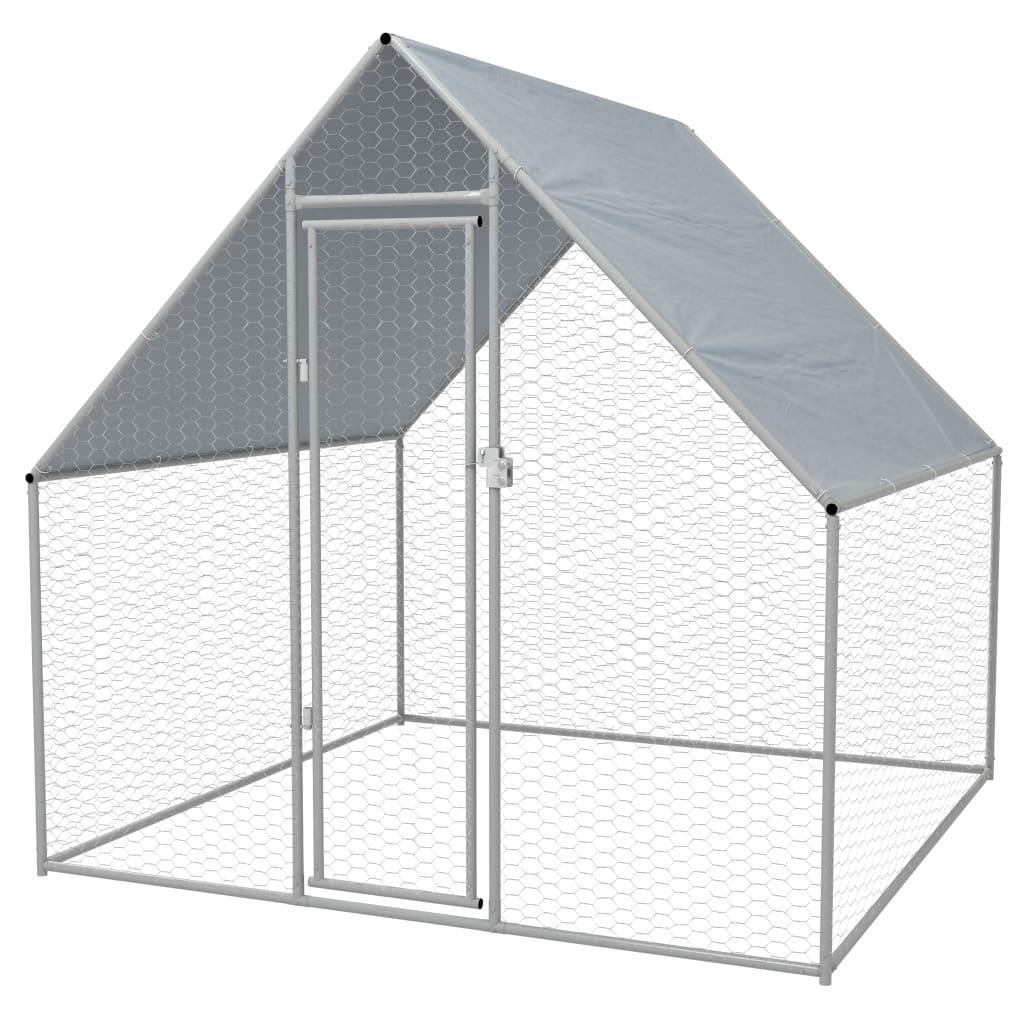 Cage extérieure pour poulets  2 x 2 x 1,92 m acier galvanisé 02_0001654 - Helloshop26