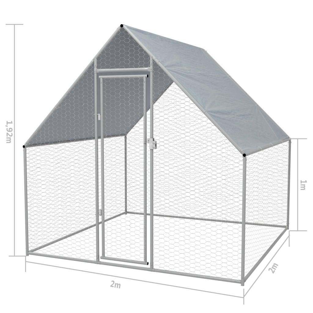 Cage extérieure pour poulets  2 x 2 x 1,92 m acier galvanisé 02_0001654 - Helloshop26