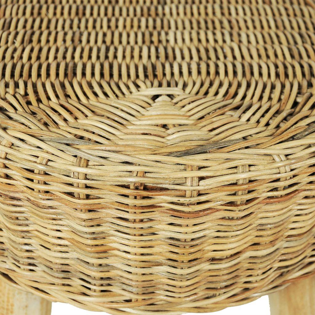 Banquette pouf tabouret meuble banc d'entrée 110 cm rotin naturel beige 3002213 - Helloshop26
