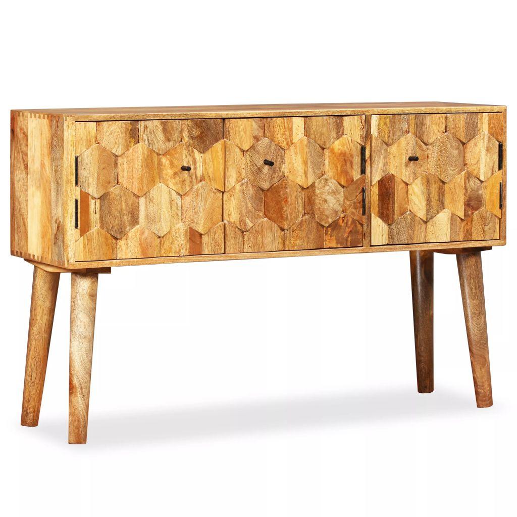 Buffet bahut armoire console meuble de rangement bois massif de manguier 118  cm 4402030 - Helloshop26