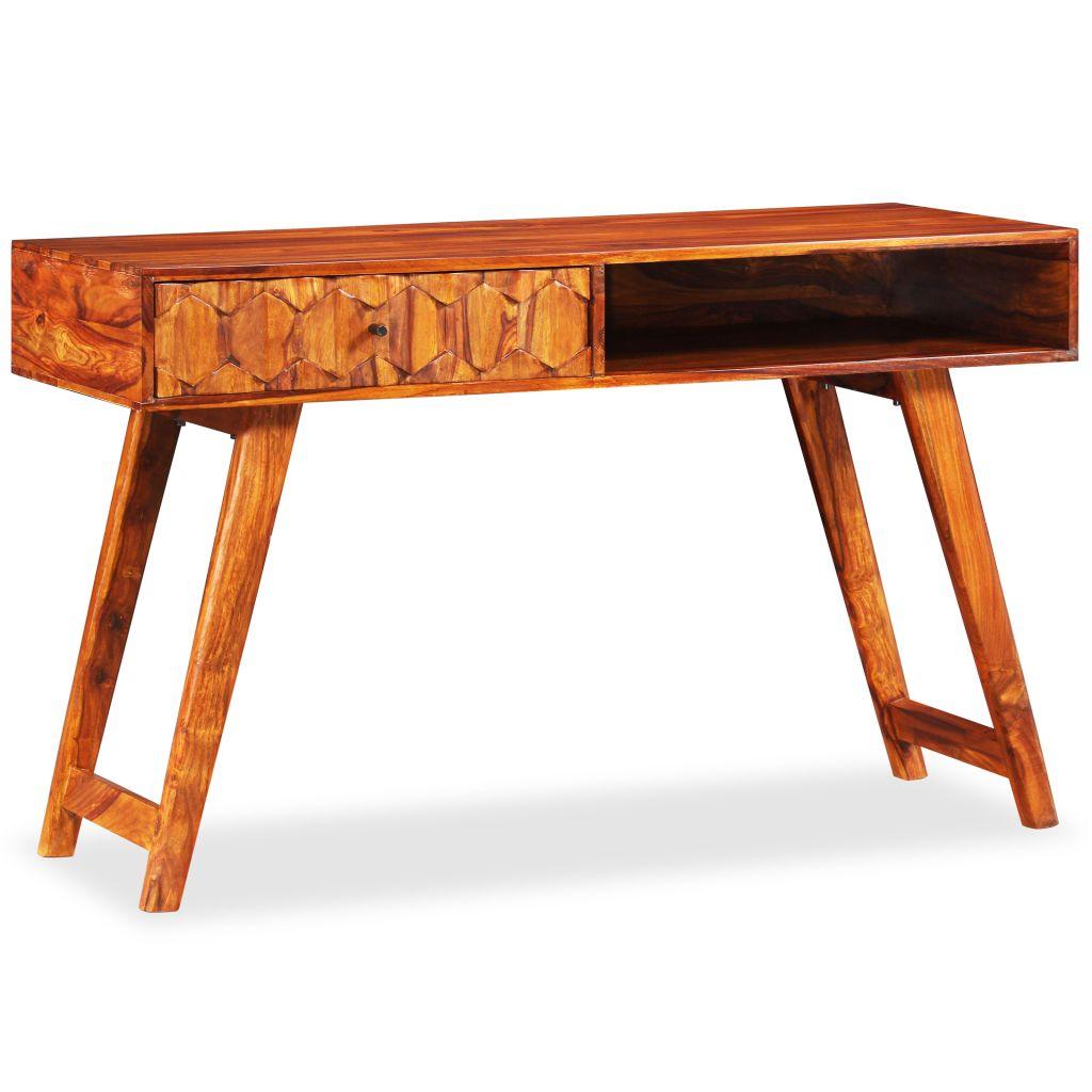 Bureau table meuble travail informatique d'écriture bois massif de sesham 118 cm 0502142 - Helloshop26