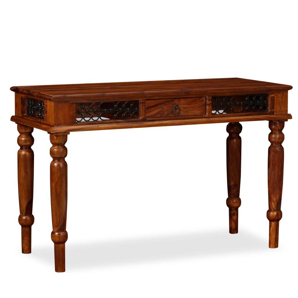 Bureau table meuble travail informatique bois massif de sesham 120 cm 0502135 - Helloshop26