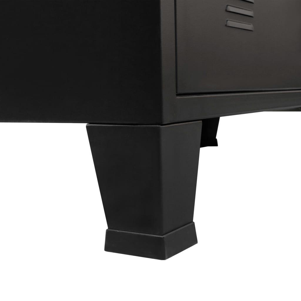 Buffet bahut armoire console meuble de rangement à tiroirs métal style  industriel 93 cm noir helloshop26 4402223 - Conforama