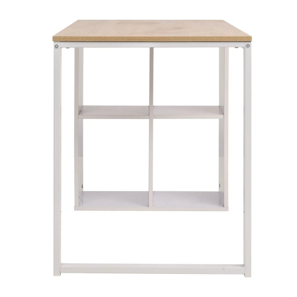 Bureau table meuble travail informatiqued'écriture 120 x 60 x 75 cm chêne et blanc 0502094 - Helloshop26