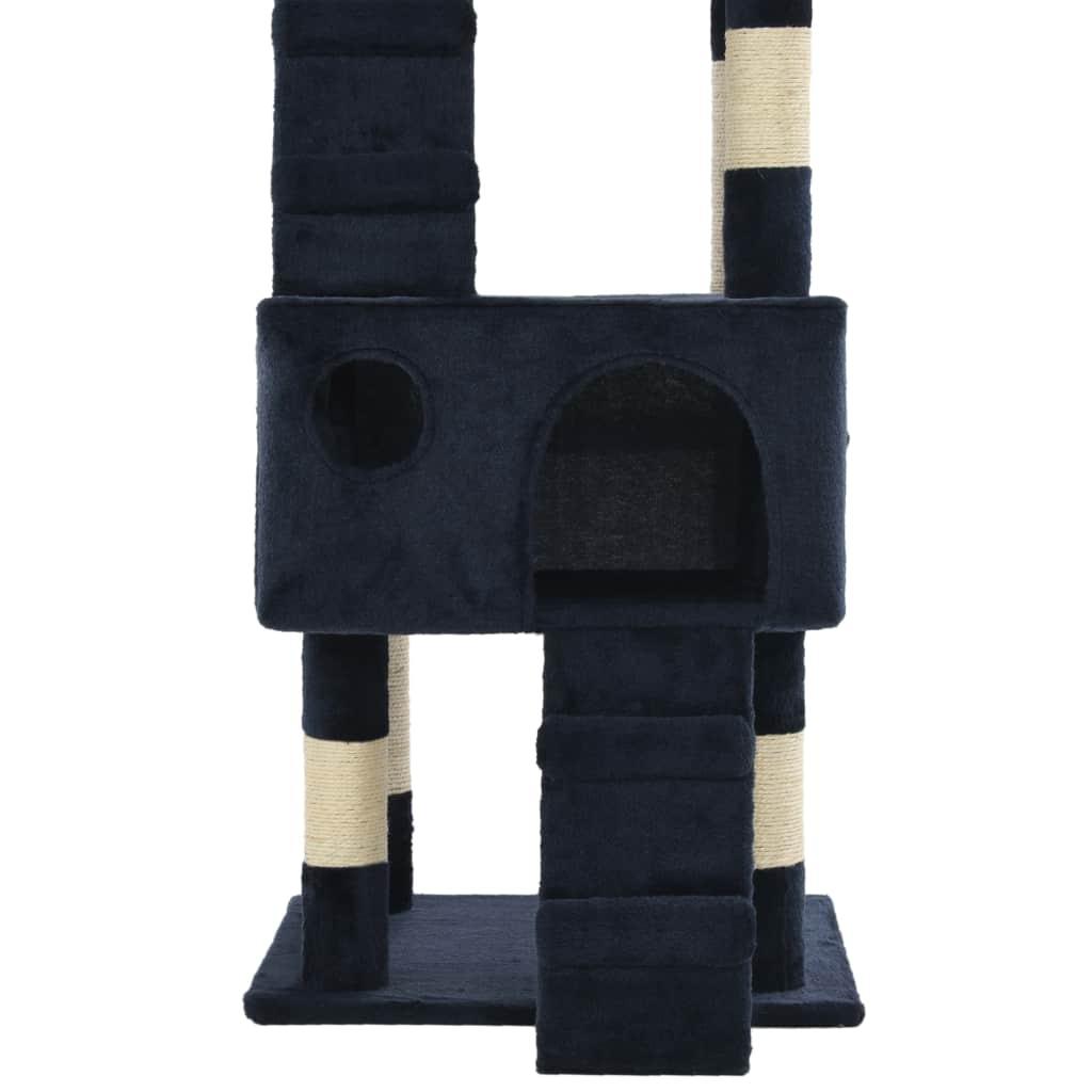 Arbre à chat griffoir grattoir niche jouet animaux peluché en sisal 170 cm bleu 3702045 - Helloshop26
