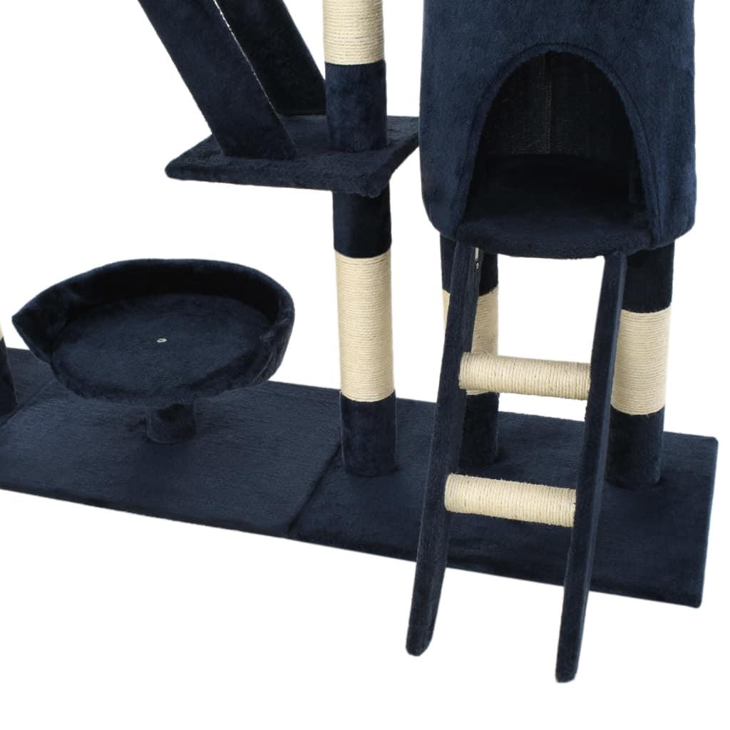 Arbre à chat griffoir grattoir niche jouet animaux peluché en sisal 230-250 cm bleu 3702049 - Helloshop26