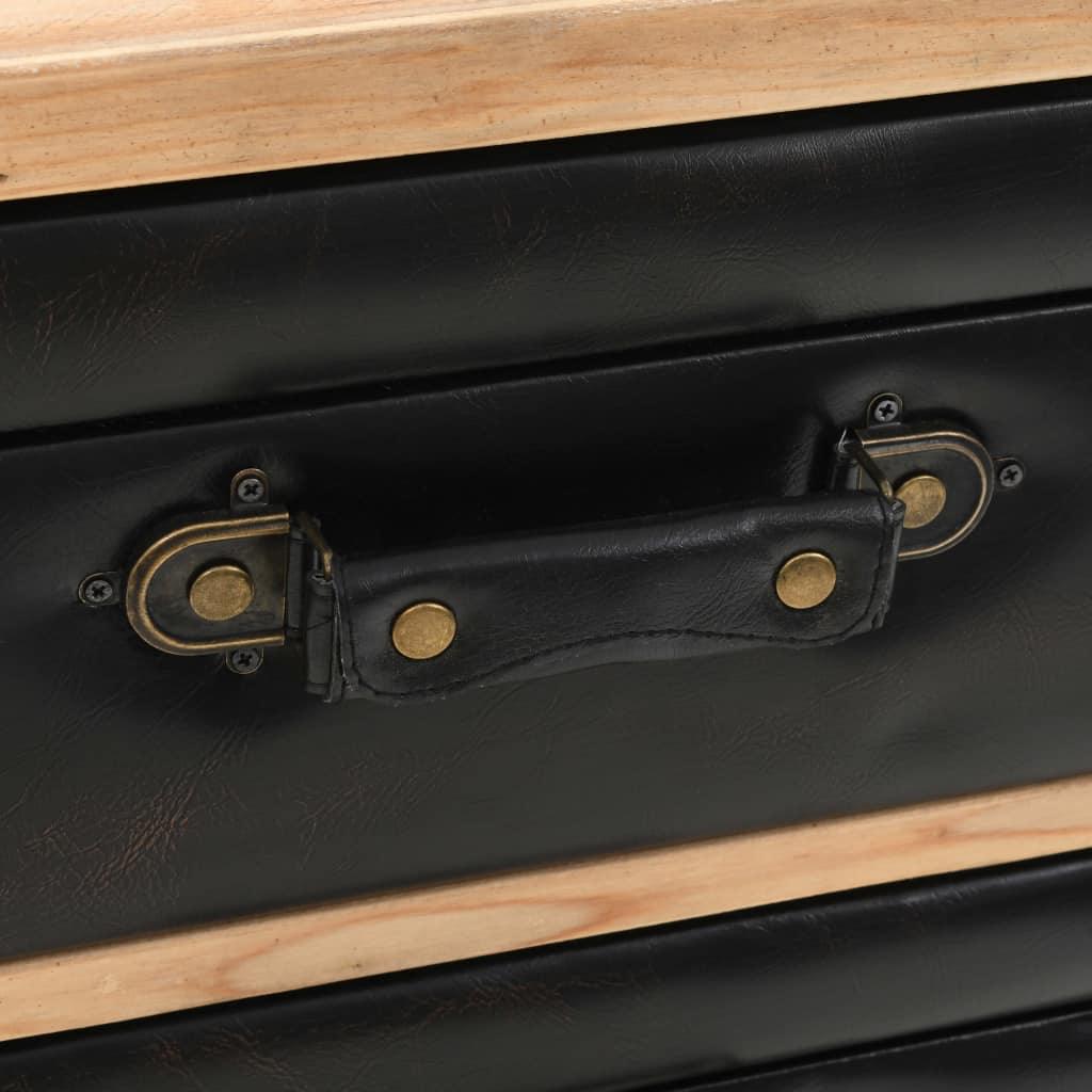 Buffet bahut armoire console meuble de rangement à tiroirs bois de sapin massif 80 cm 4402188 - Helloshop26