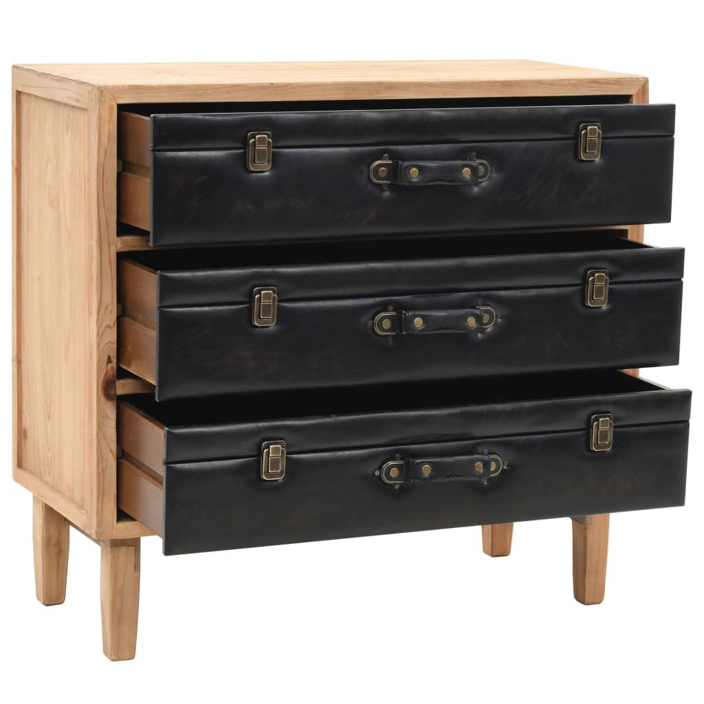 Buffet bahut armoire console meuble de rangement à tiroirs bois de sapin massif 80 cm 4402188 - Helloshop26