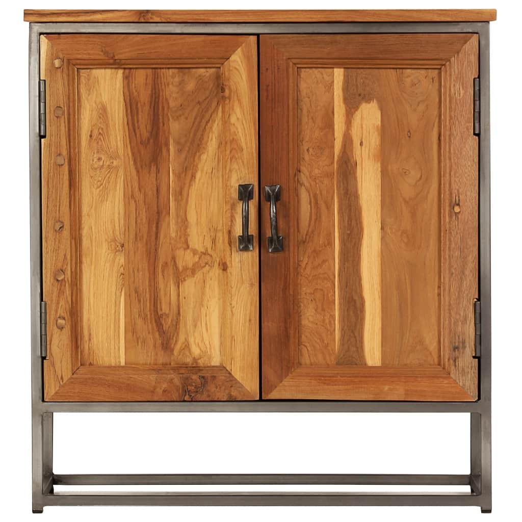 Buffet bahut armoire console meuble de rangement teck recyclé et acier 70 cm marron 4402120 - Helloshop26