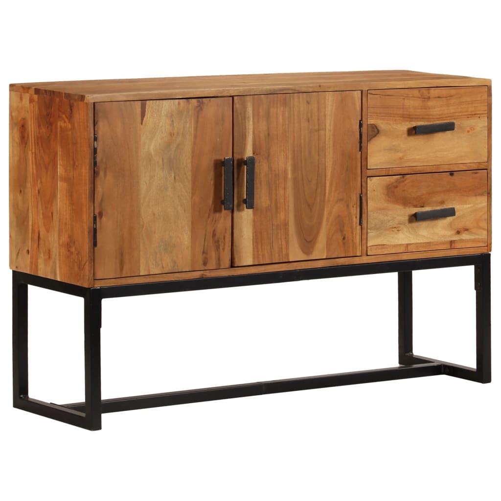 Buffet bahut armoire console meuble de rangement bois d'acacia massif 115 cm marron 4402046 - Helloshop26