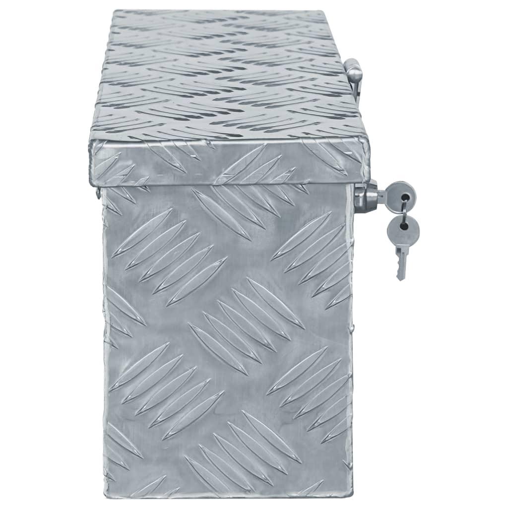 Boîte en aluminium argenté chariot à outils caisse à outils atelier 02_0003198 - Helloshop26