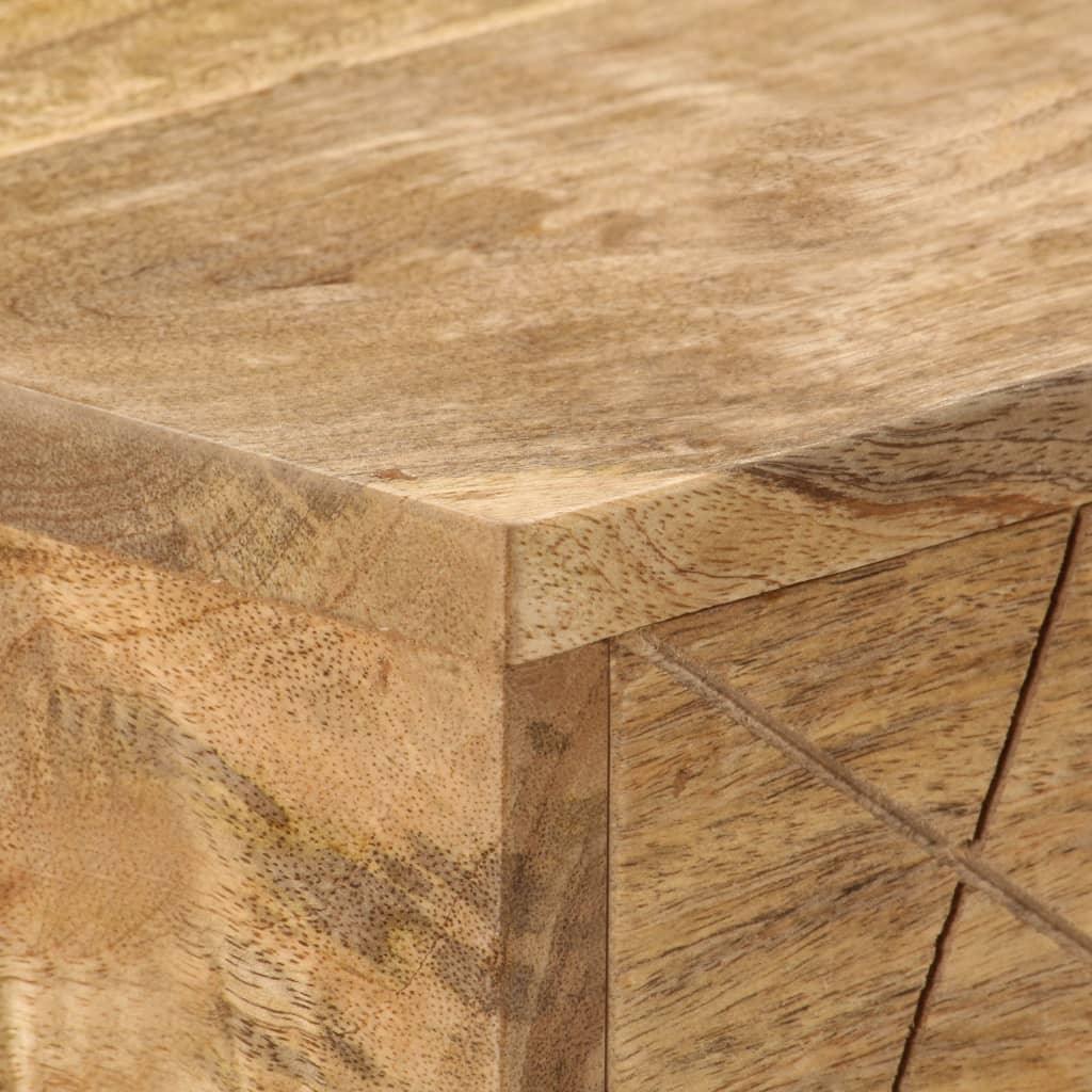 Bureau table meuble travail informatique avec tiroirs bois solide de manguier 110 cm 0502134 - Helloshop26