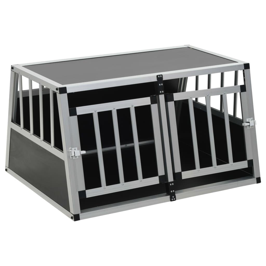 Cage pour chien à double porte 89 x 69 x 50 cm noir 02_0000063 - Helloshop26
