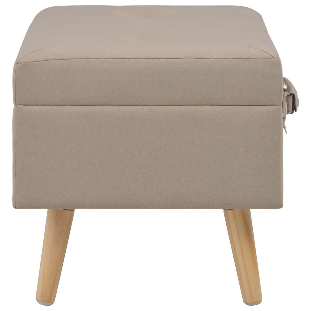 Banquette pouf tabouret meuble tabouret de rangement 40 cm beige tissu 3002107 - Helloshop26