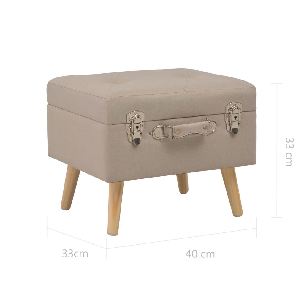 Banquette pouf tabouret meuble tabouret de rangement 40 cm beige tissu 3002107 - Helloshop26