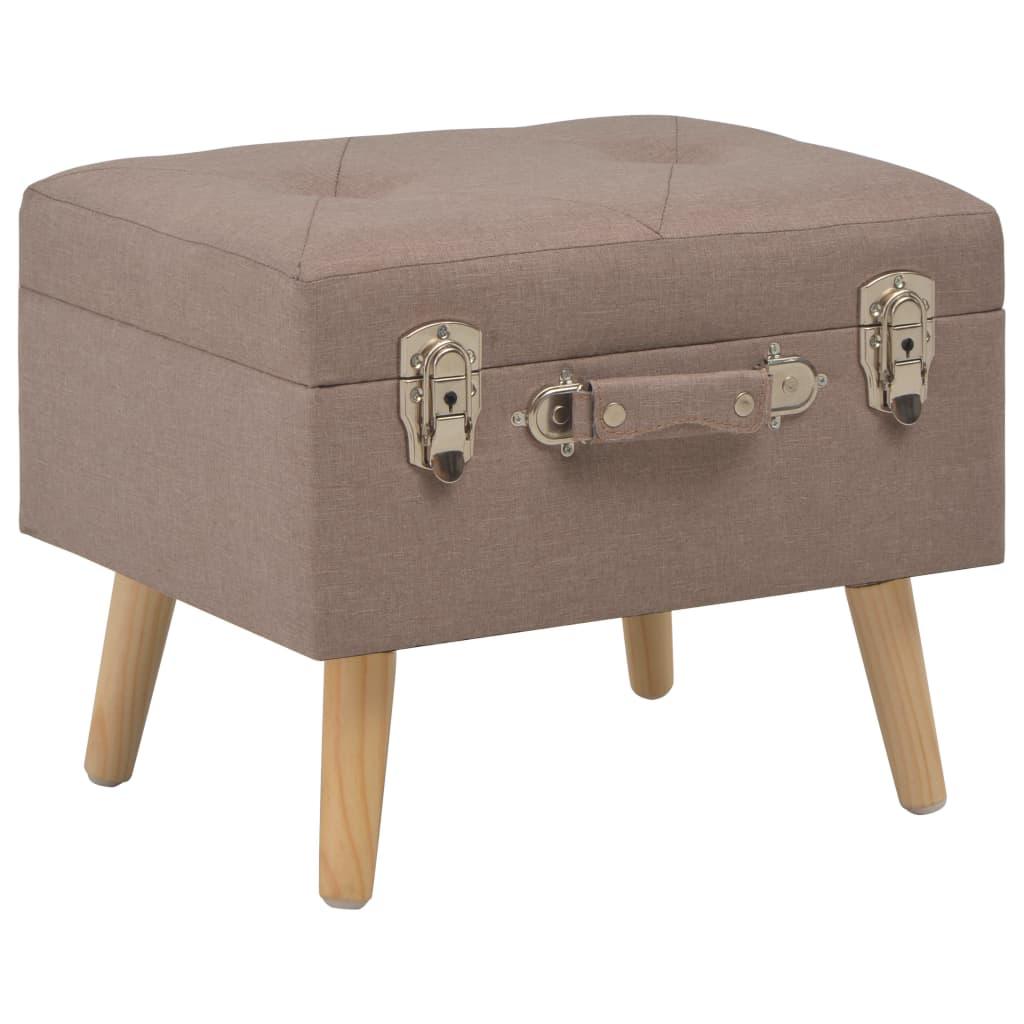 Banquette pouf tabouret meuble tabouret de rangement 40 cm marron tissu 3002137 - Helloshop26