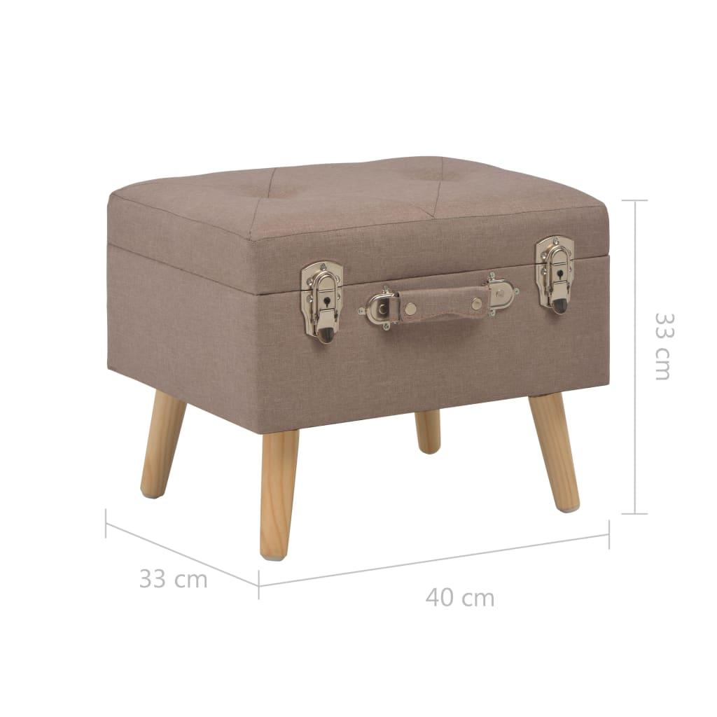 Banquette pouf tabouret meuble tabouret de rangement 40 cm marron tissu 3002137 - Helloshop26
