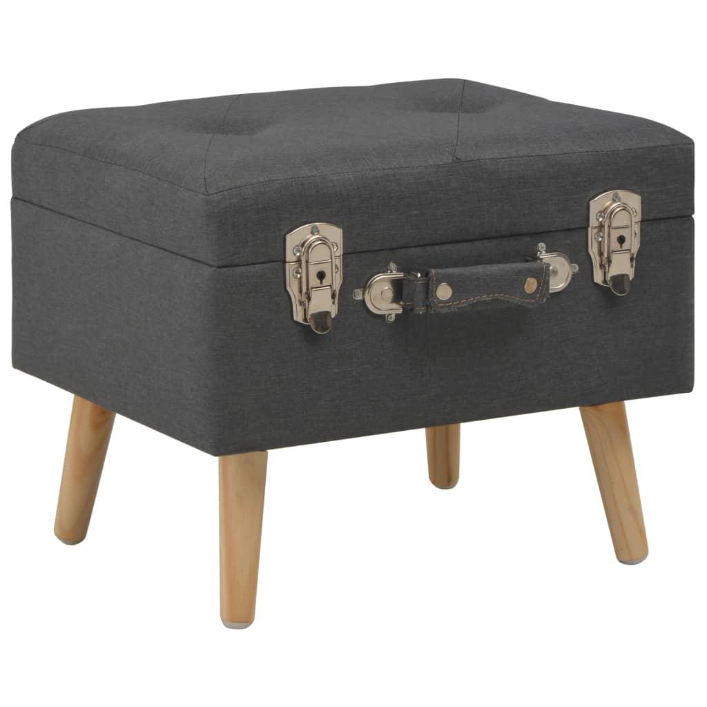 Banquette pouf tabouret meuble tabouret de rangement 40 cm gris foncé tissu 3002158 - Helloshop26