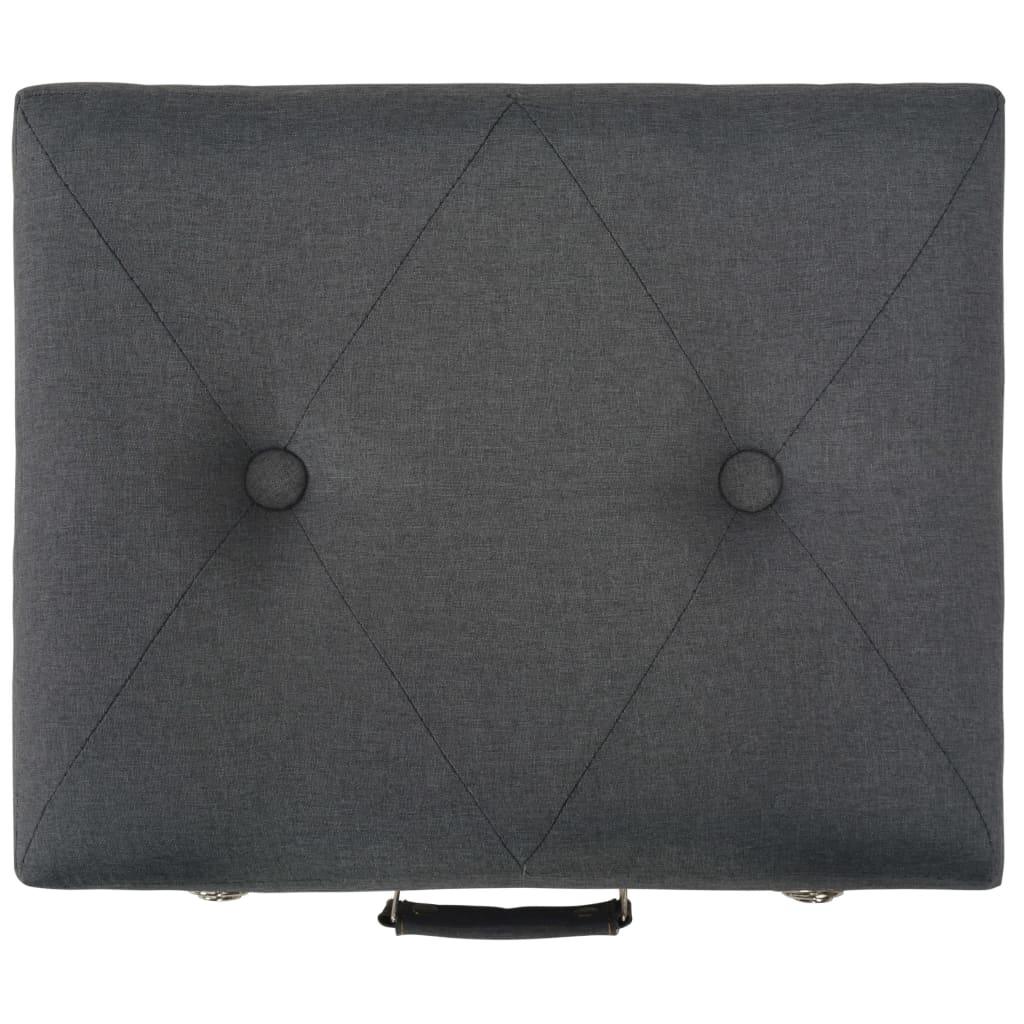 Banquette pouf tabouret meuble tabouret de rangement 40 cm gris foncé tissu 3002158 - Helloshop26
