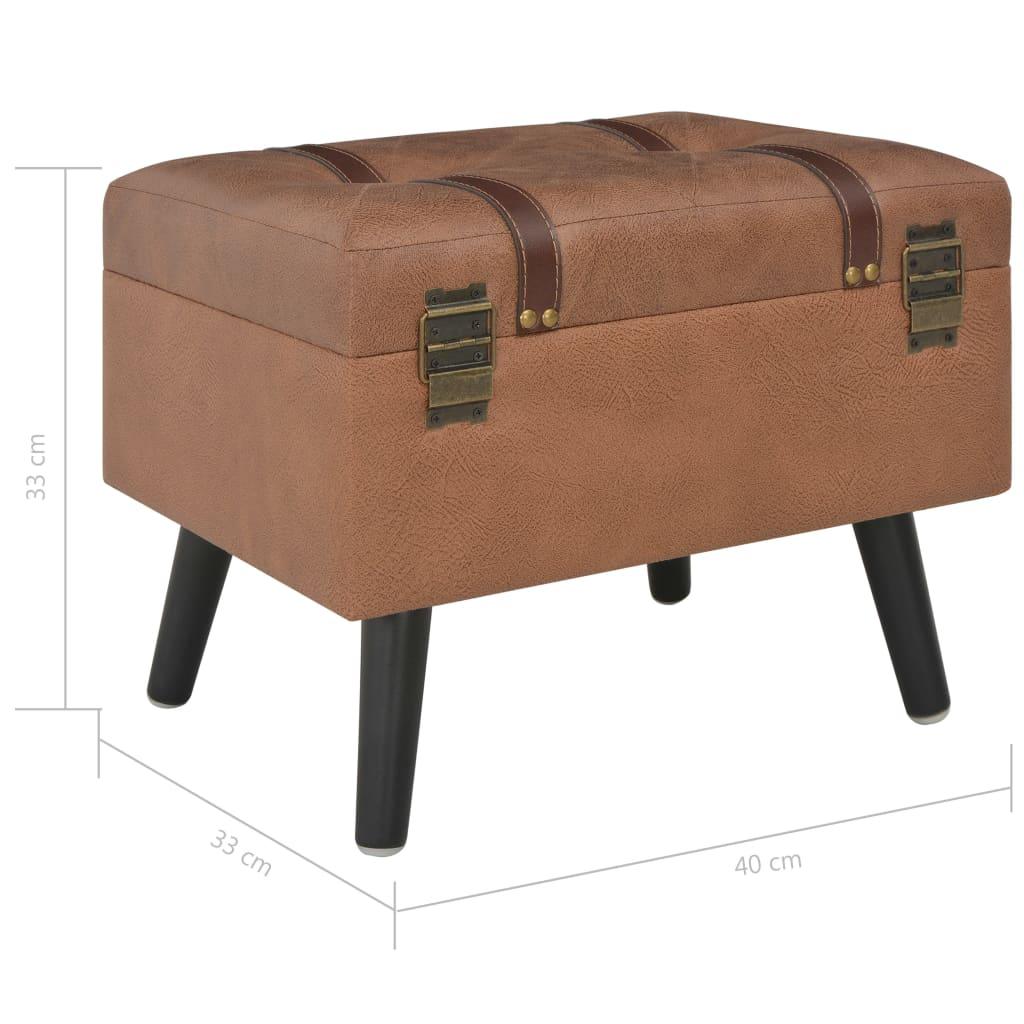 Banquette pouf tabouret meuble tabouret de rangement 40 cm marron similicuir 3002173 - Helloshop26