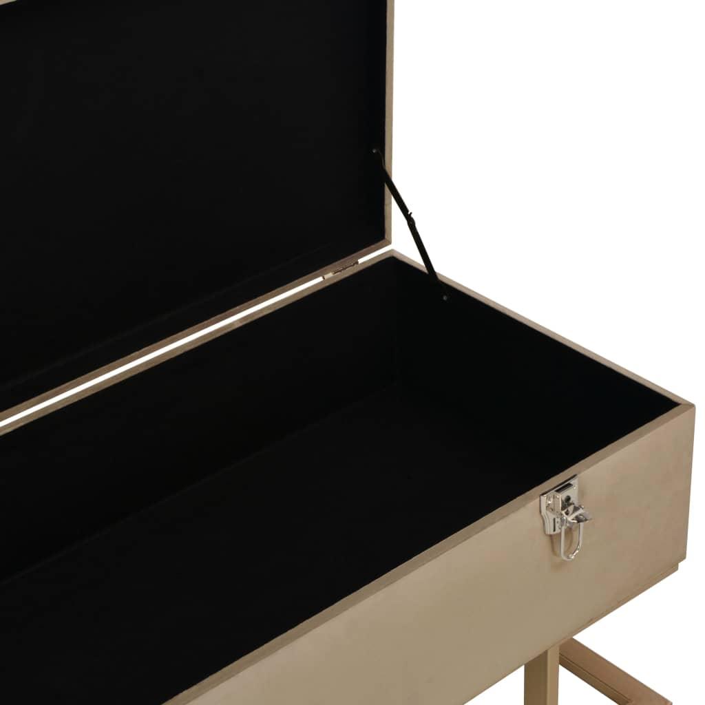 Banquette pouf  tabouret meuble banc avec compartiment de rangement 105 cm beige velours 3002088 - Helloshop26
