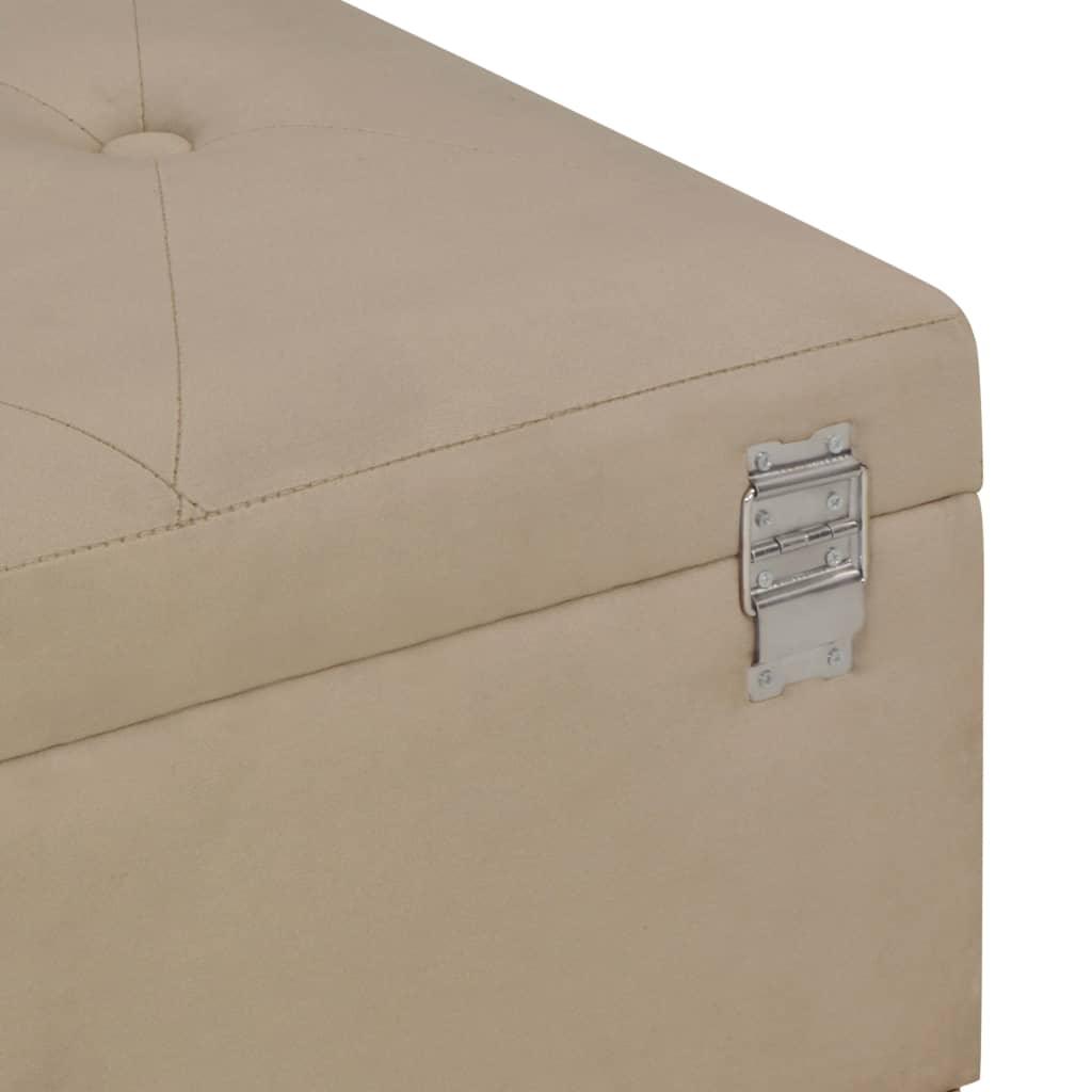Banquette pouf  tabouret meuble banc avec compartiment de rangement 105 cm beige velours 3002088 - Helloshop26