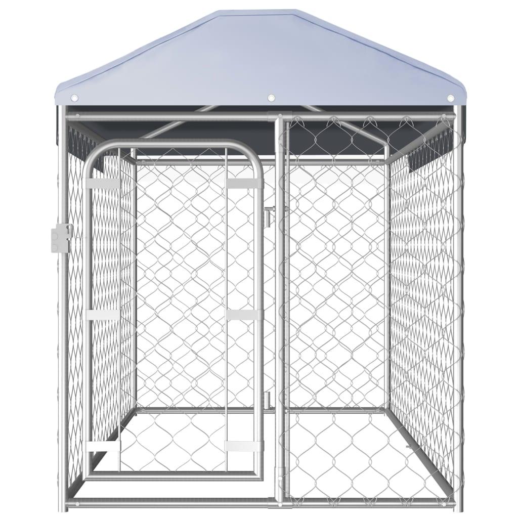 Chenil extérieur cage enclos parc animaux chien d'extérieur avec toit pour chiens 125 cm 02_0000325 - Helloshop26