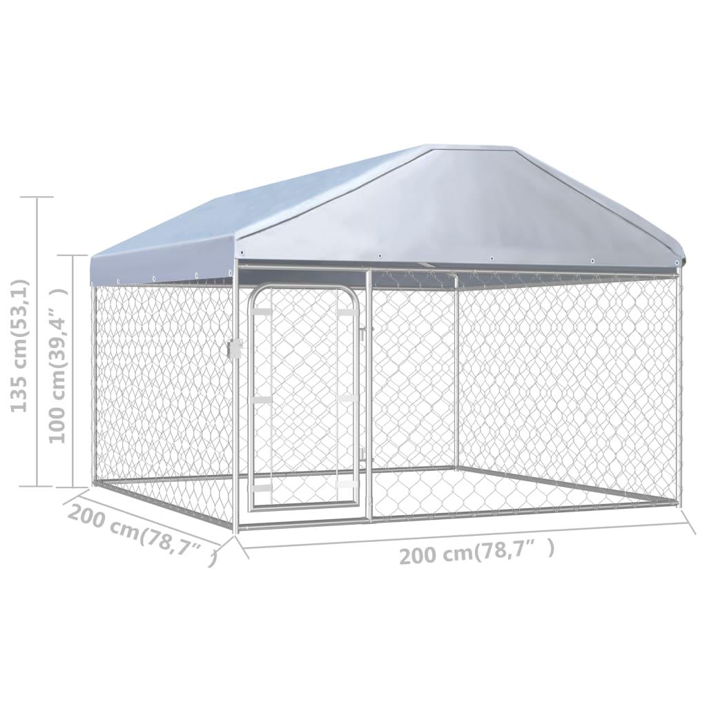 Chenil extérieur cage enclos parc animaux chien extérieur avec toit pour chiens 200 x 200 x 135 cm 02_0000452 - Helloshop26