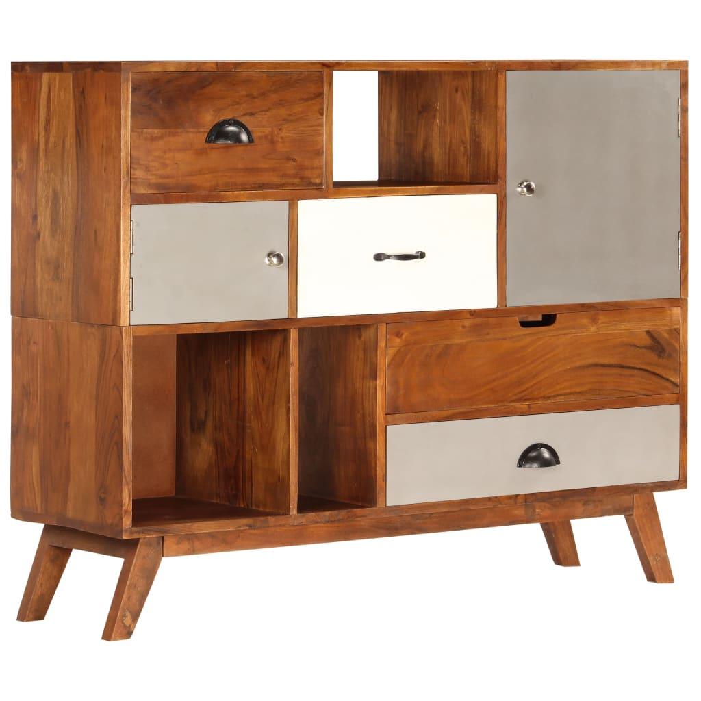 Buffet bahut armoire console meuble de rangement 115 cm bois solide d'acacia 4402175 - Helloshop26