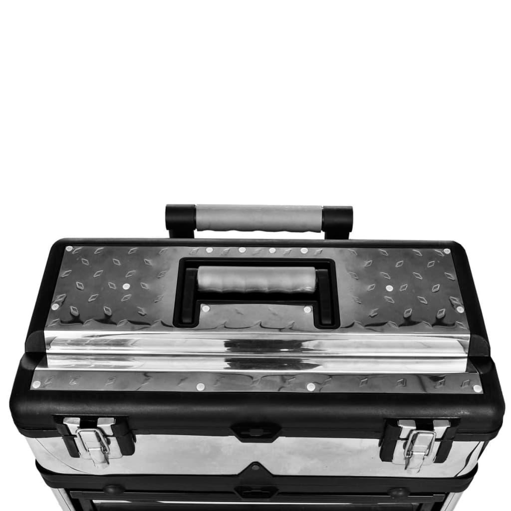 Caisse valise coffre boîte à outils à roulette rangement stockage 3 parties 92 cm 02_0003817 - Helloshop26