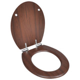 Siège de toilette abattant WC avec couvercle MDF couvercle à fermeture en douceur marron 02_0002877