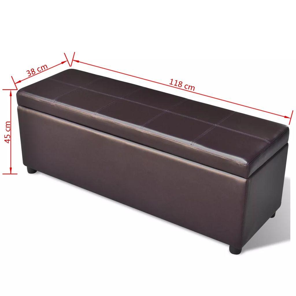 Banquette pouf tabouret meuble banc de rangement en bois brun 3002030 - Helloshop26