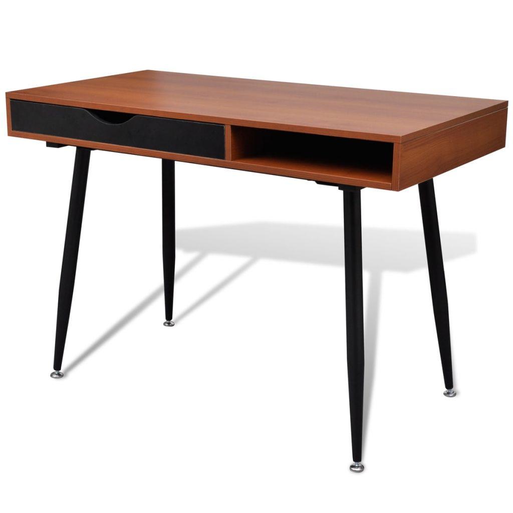 Bureau table meuble travail informatique ordinateur brun 0502071 - Helloshop26