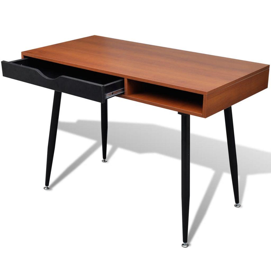 Bureau table meuble travail informatique ordinateur brun 0502071 - Helloshop26